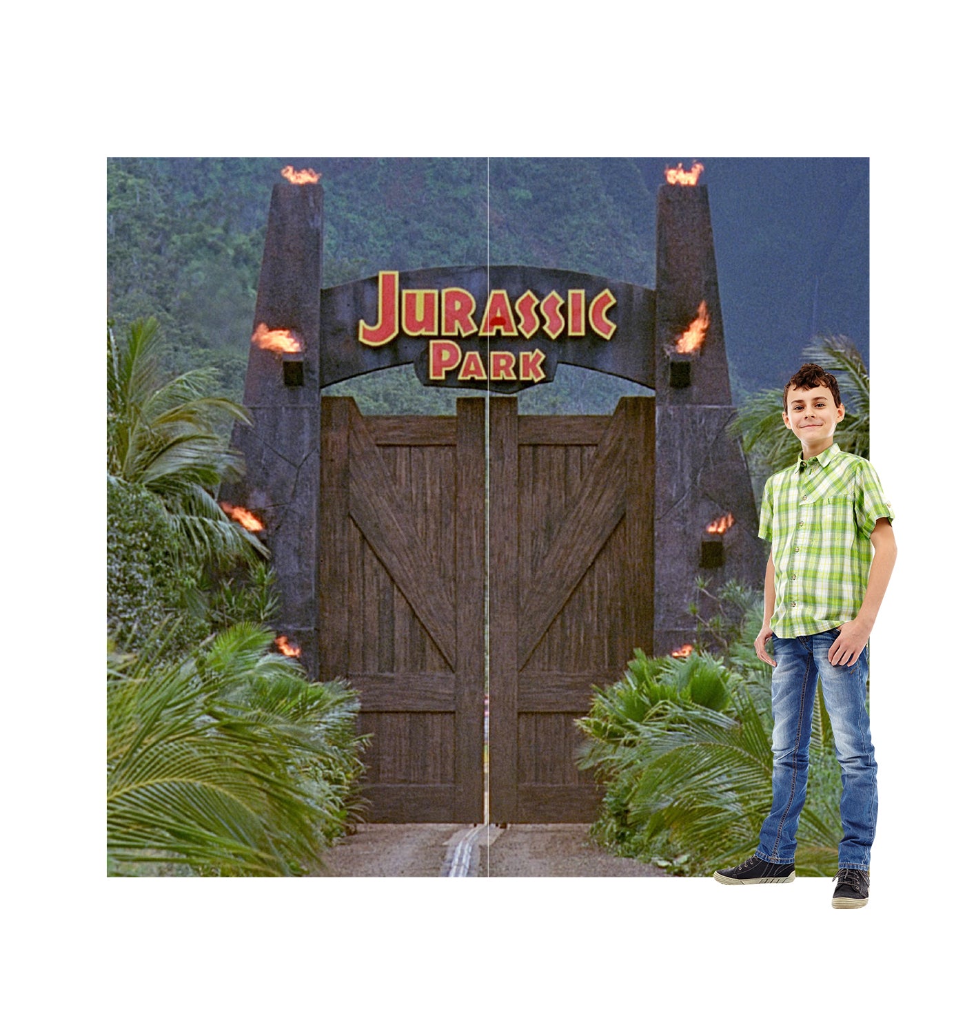 Jurassic Park Gate Cardboard Backdrop