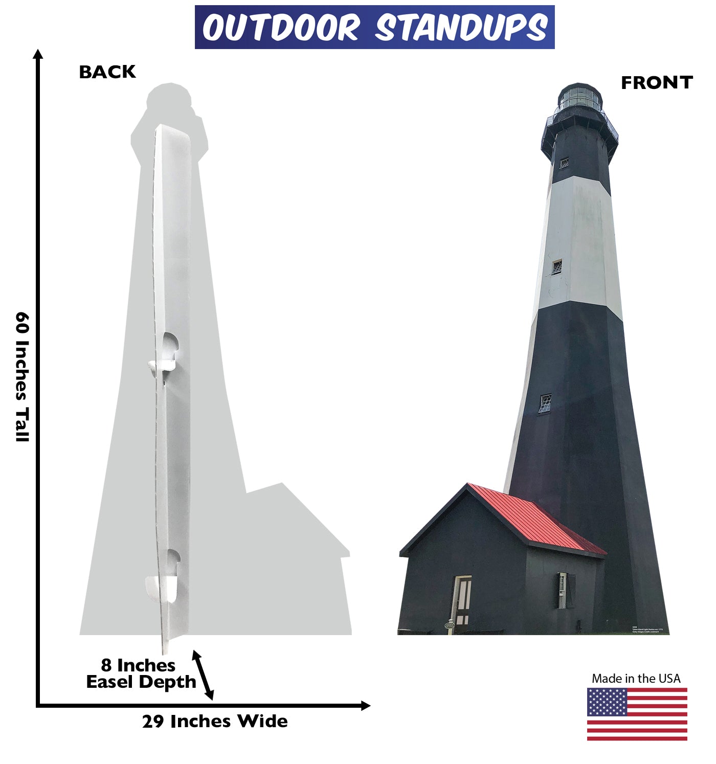 Tybee Lighthouse Life-Size Coroplast Outdoor Cutout