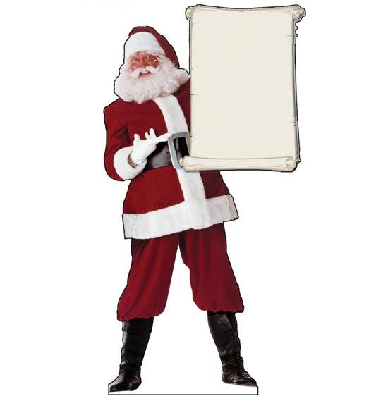 Life-size Santa Claus with Scroll Cardboard Cutout - All Cutouts