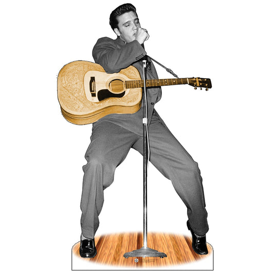 Life-size Elvis Presley with Microphone Cardboard Cutout - All Cutouts