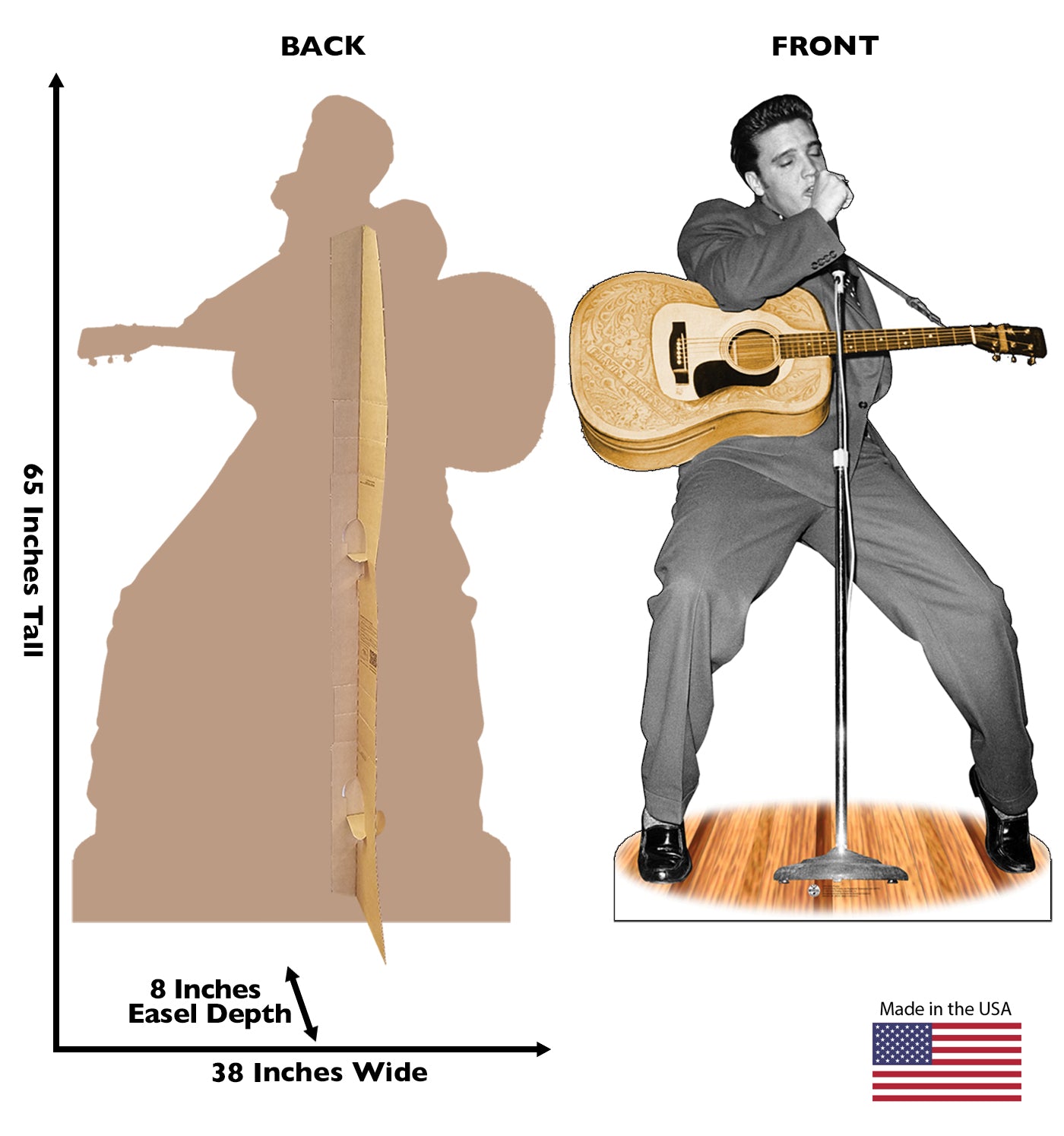 Life-size Elvis Presley with Microphone Cardboard Cutout - All Cutouts