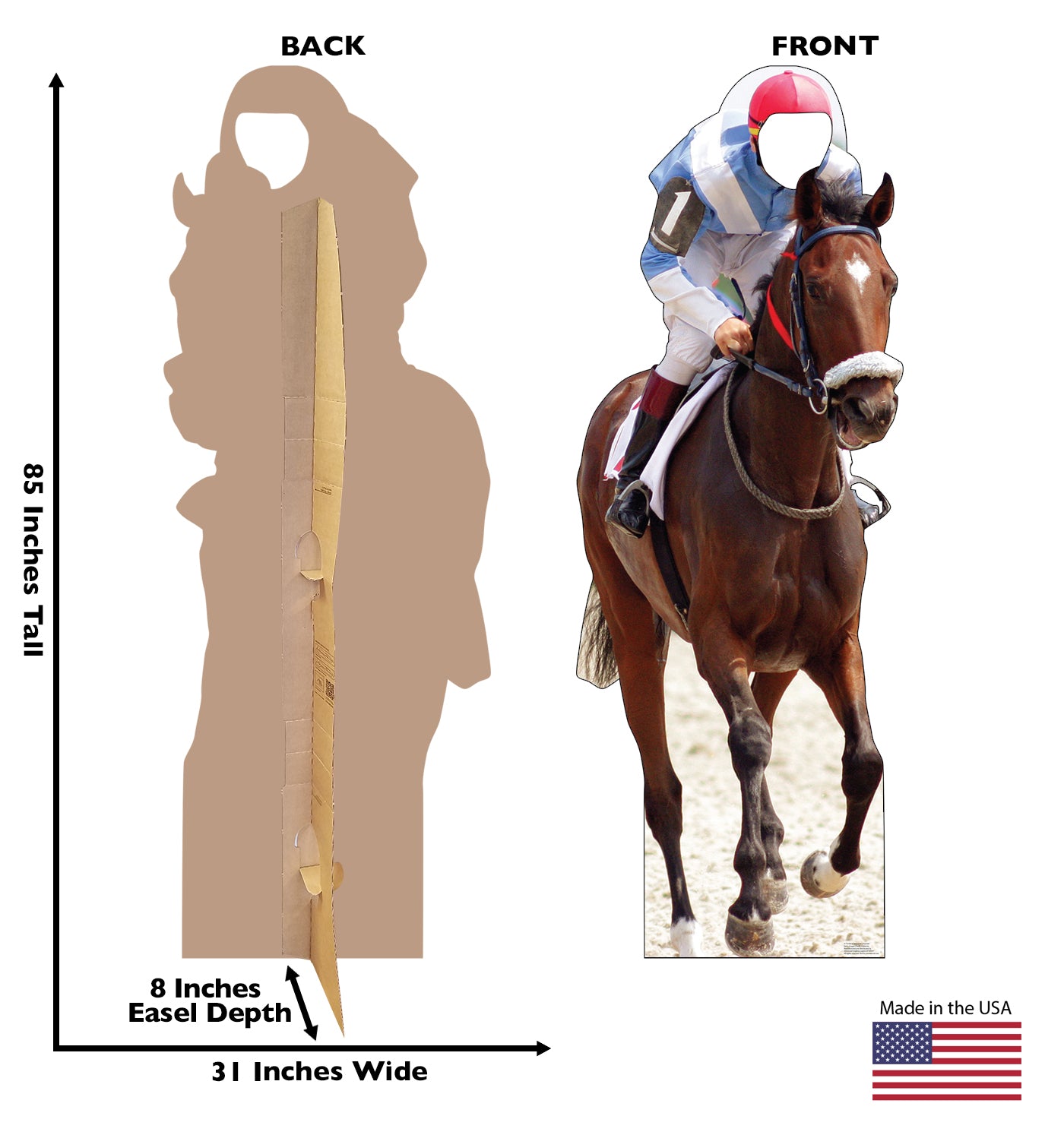 Horse and Jockey Life-Size Cardboard Standin - All Cutouts