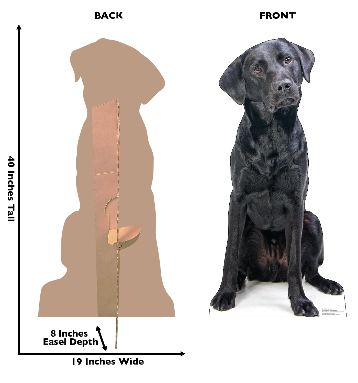 Black Labrador Life-Size Cardboard Cutout - All Cutouts
