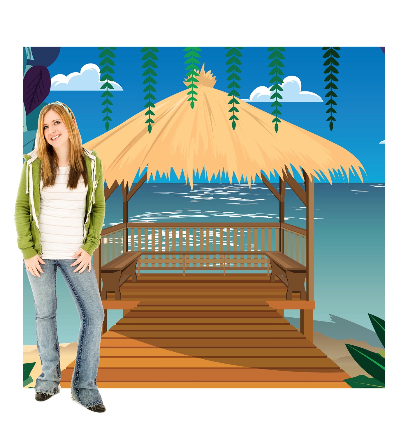 Island Backdrop Life-Size Cardboard Cutout