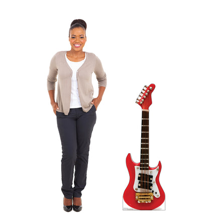 Red Electric Guitar Life-Size Cardboard Cutout - All Cutouts