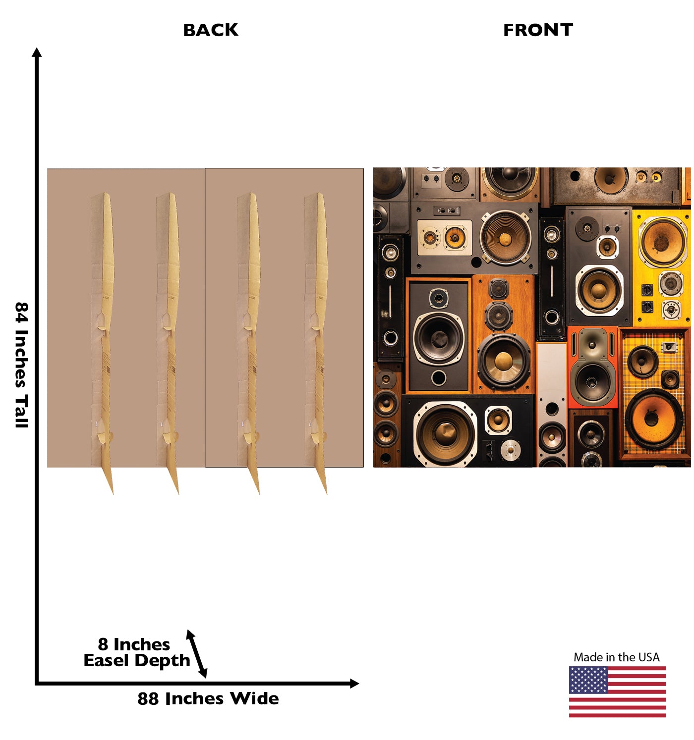 Retro Speakers Backdrop Life-Size Cardboard Cutout - All Cutouts