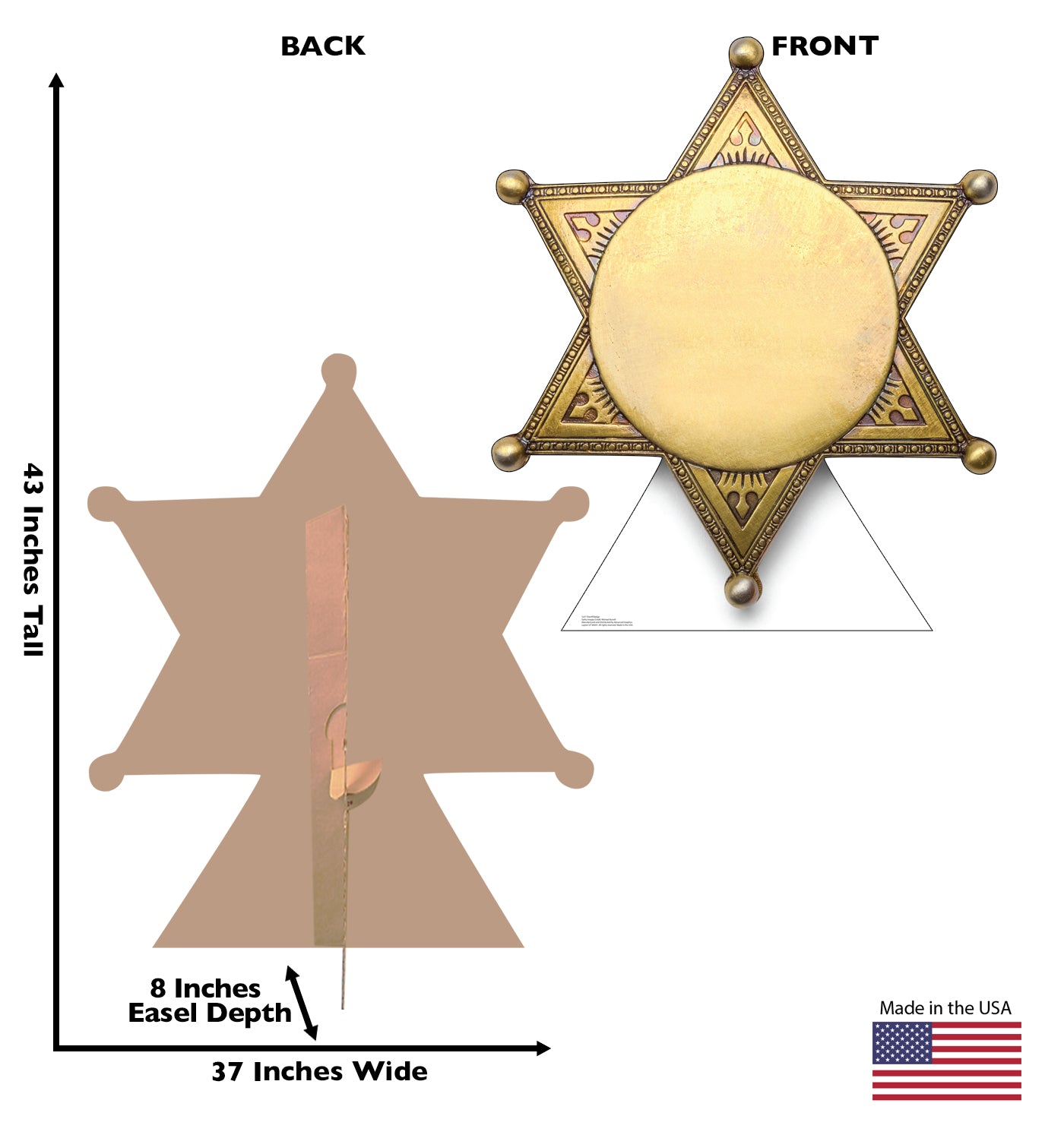 Sheriff Badge Life-Size Cardboard Cutout - All Cutouts