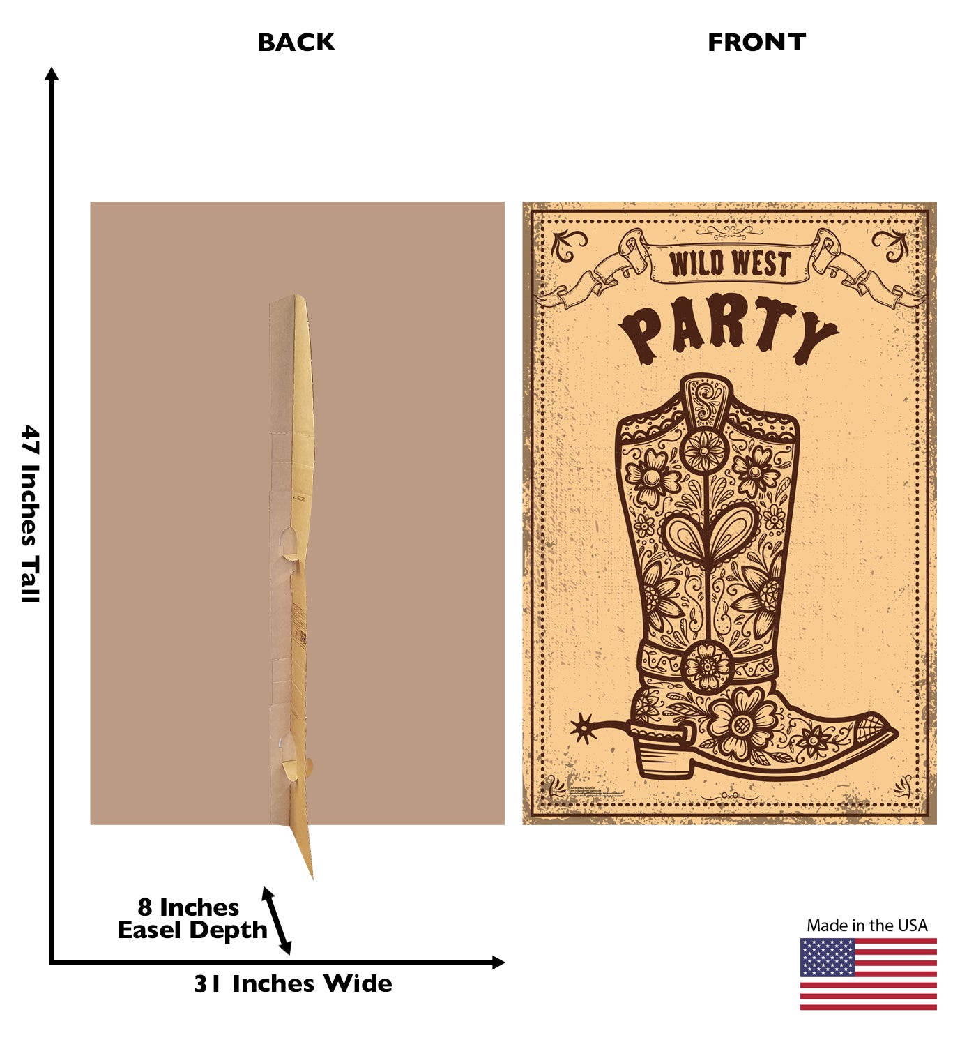 Wild West Party Sign Life-Size Cardboard Cutout - All Cutouts
