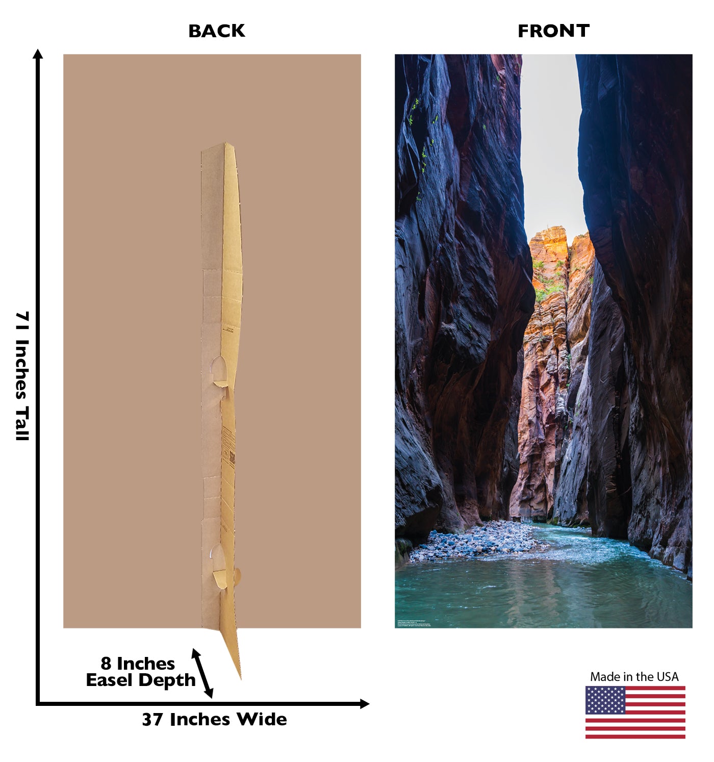 Narrows Zions National Park Backdrop Life-Size Cardboard Cutout - All Cutouts