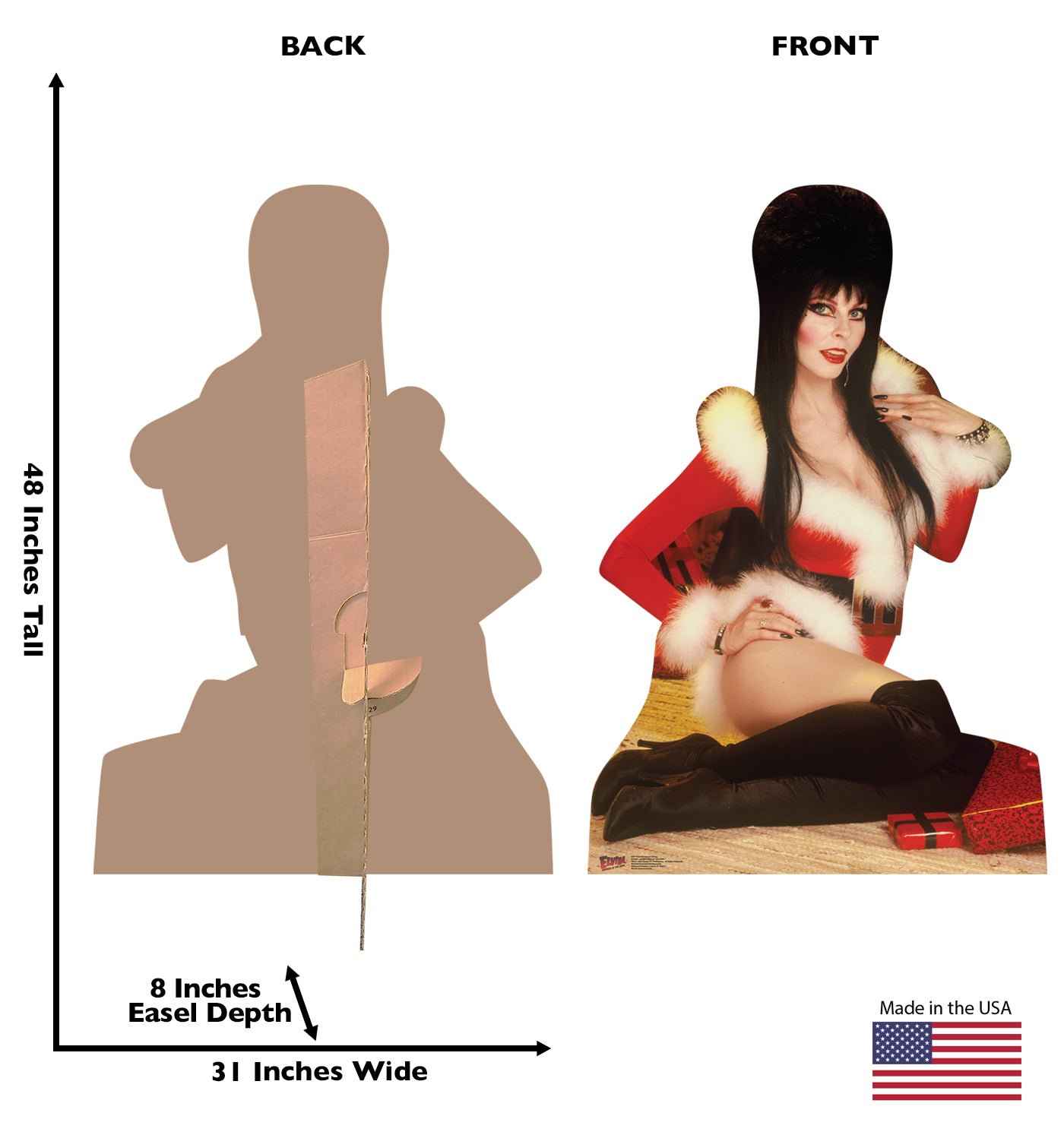 Life-Size Elvira Christmas Sitting Cardboard Cutout - All Cutouts