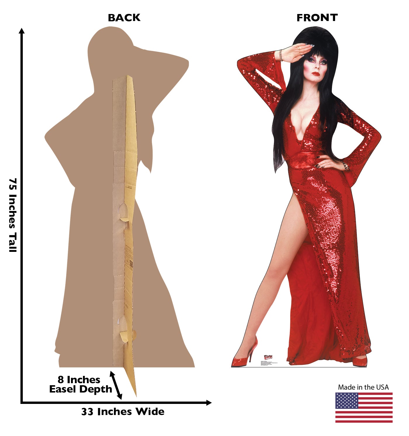 Elvira Patriotic Life-Size Cardboard Cutout - All Cutouts