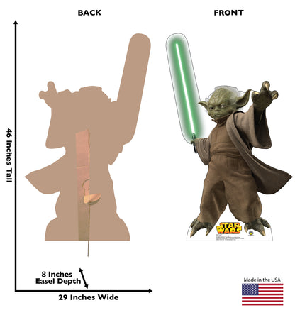 Life-size Yoda with Lightsaber Star Wars Cardboard Cutout - All Cutouts