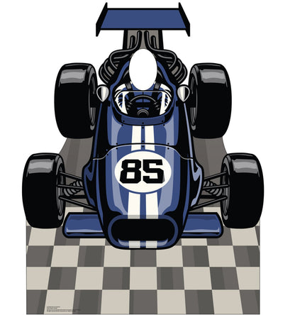 Blue Race Car Life-Size Cardboard Stand-in - All Cutouts