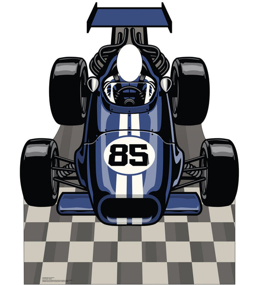 Blue Race Car Life-Size Cardboard Stand-in - All Cutouts
