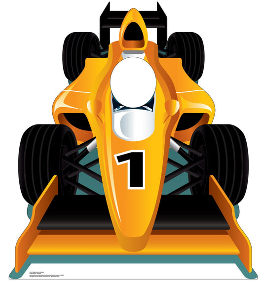 Yellow Race Car Life-Size Cardboard Stand-in - All Cutouts