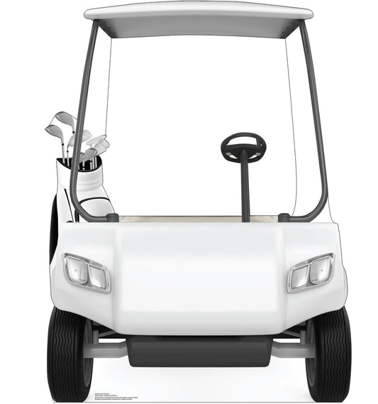White Golf Cart Life-Size Cardboard Stand-in - All Cutouts