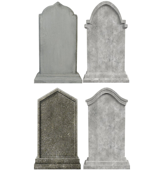 Headstone Write Your Own Message (Set of 4) Cardboard Cutout - All Cutouts