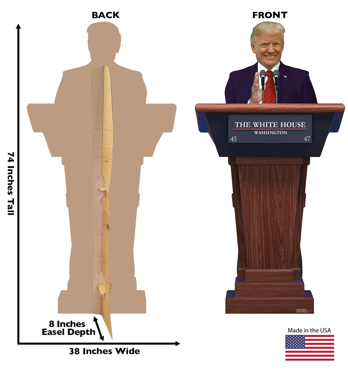 President Donald Trump Podium Life-Size Cardboard Cutout - All Cutouts