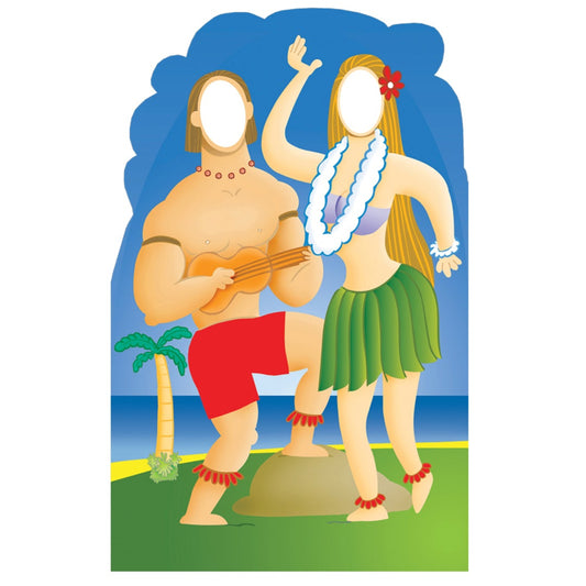Life-size Hawaiians with Ukulele Stand-in Cardboard Cutout - All Cutouts