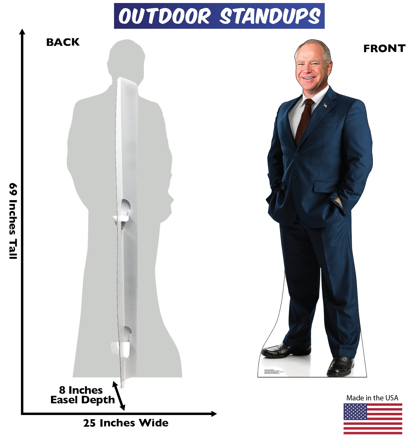 Tim Walz Life-Size Outdoor Coroplast Cutout - All Cutouts