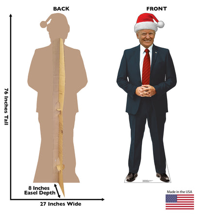 President Donald Trump Santa Hat Life-Size Cardboard Cutout - All Cutouts