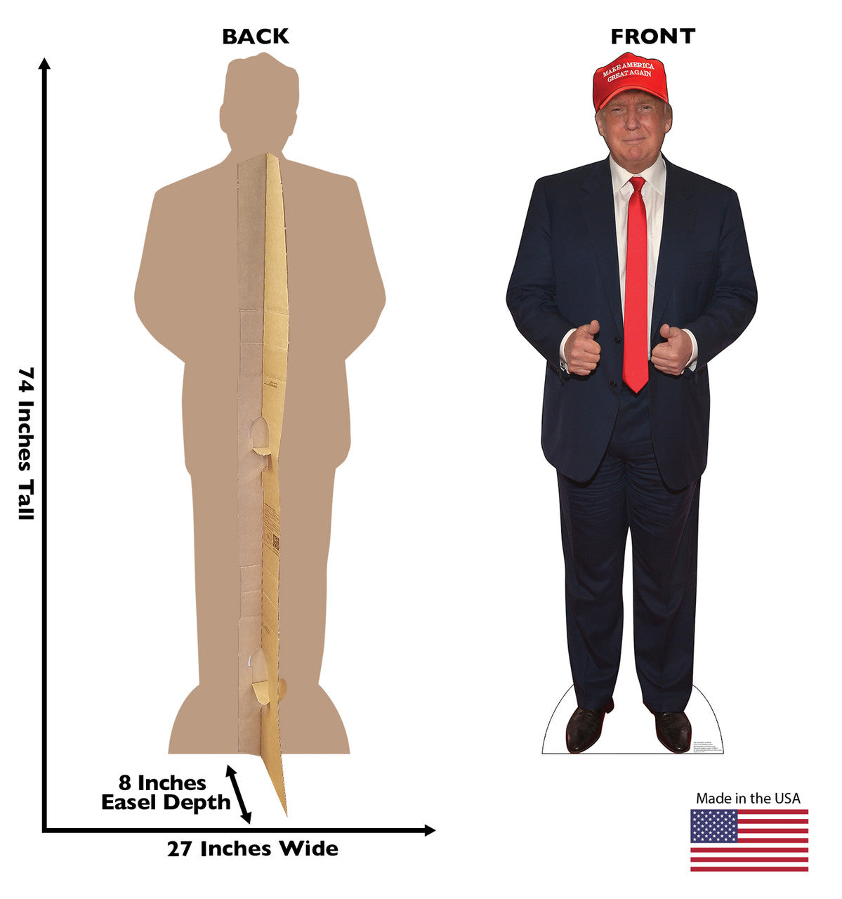 Life-Size Donald Trump MAGA Hat Cardboard Cutout - All Cutouts