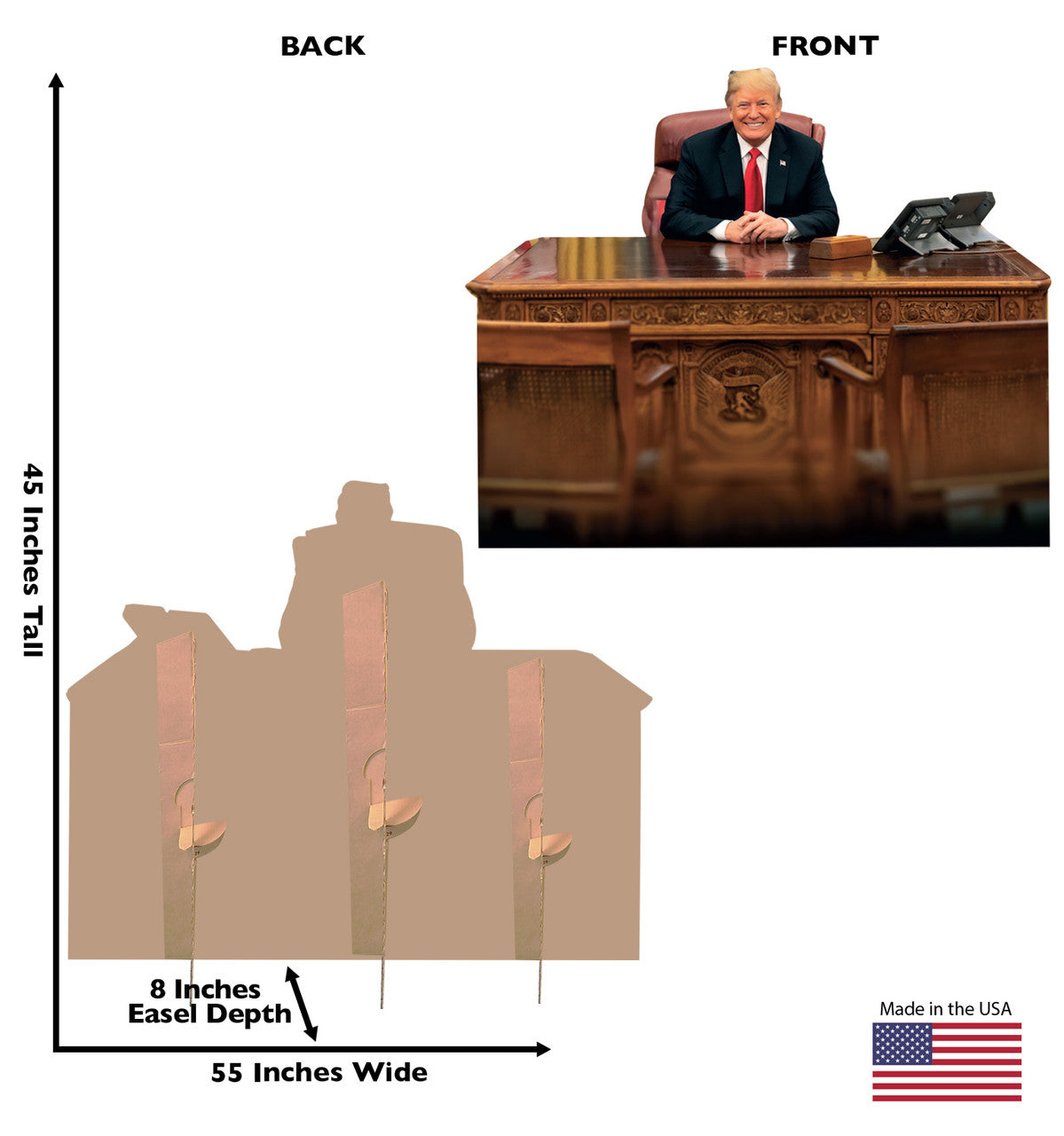 Life-Size President Trump Behind Desk Cardboard Cutout - All Cutouts