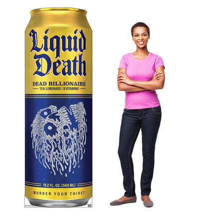 Life-Size Dead Billionaire 19.2 oz Can (Liquid Death) Cardboard Cutout - All Cutouts
