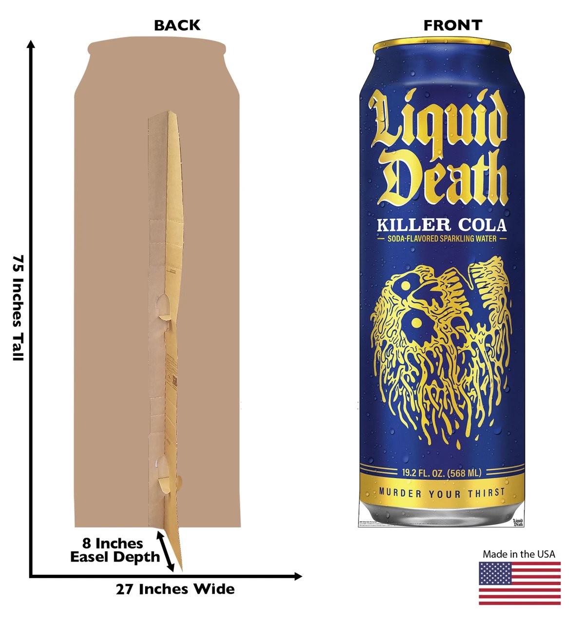 Life-Size Killer Cola 19.2 oz Can (Liquid Death) Cardboard Cutout - All Cutouts