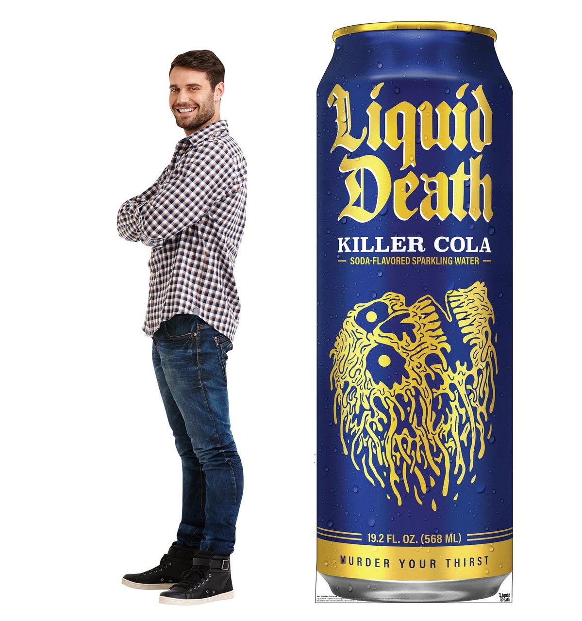 Life-Size Killer Cola 19.2 oz Can (Liquid Death) Cardboard Cutout - All Cutouts