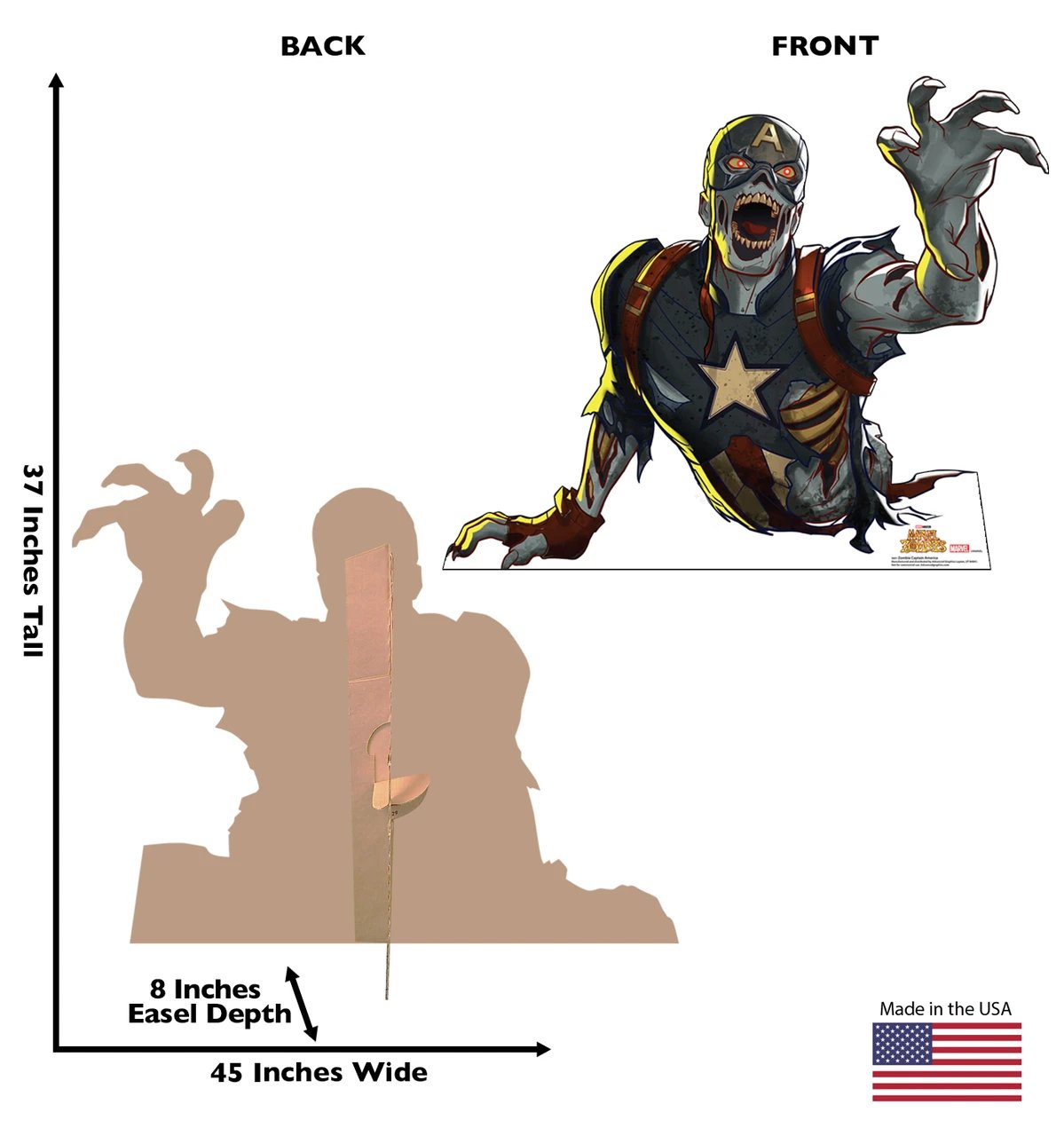 Life-Size Zombie Captain America (Marvel Zombies) Cardboard Cutout - All Cutouts