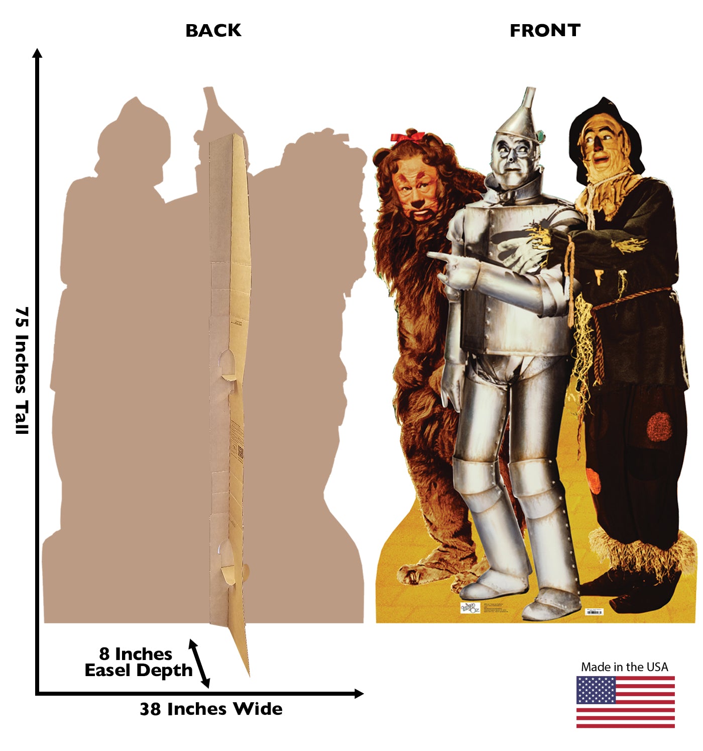 Life-size Lion, Tin Man, and Scarecrow Cardboard Cutout - All Cutouts