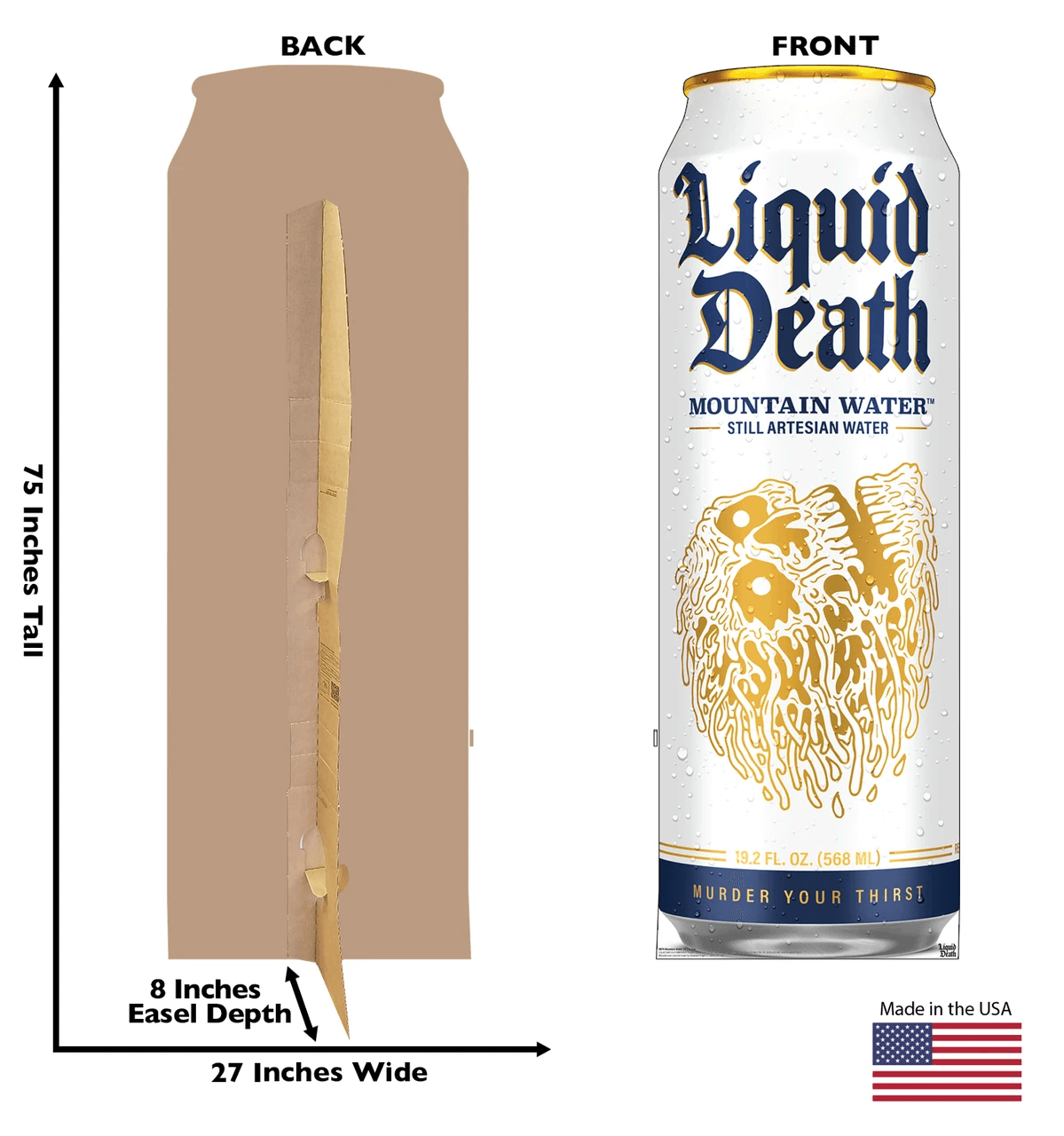 Life-Size Mountain Water 19.2 oz Can (Liquid Death) Cardboard Cutout - All Cutouts
