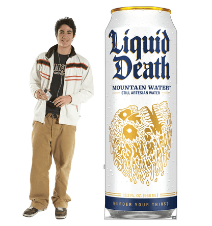 Life-Size Mountain Water 19.2 oz Can (Liquid Death) Cardboard Cutout - All Cutouts
