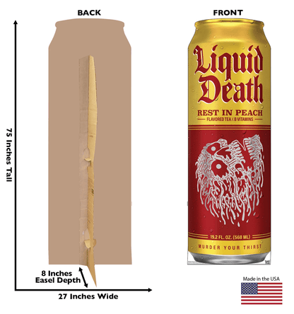 Life-Size Rest in Peach 19.2 oz Can (Liquid Death) Cardboard Cutout - All Cutouts