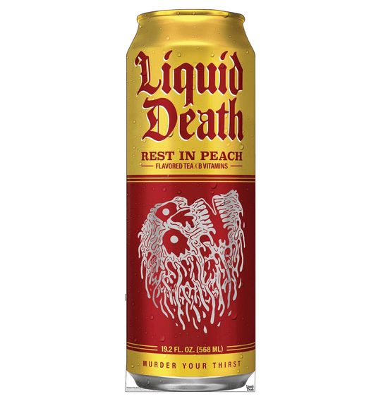 Life-Size Rest in Peach 19.2 oz Can (Liquid Death) Cardboard Cutout - All Cutouts