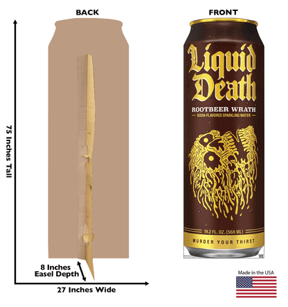 Life-Size Rootbeer Wrath 19.2 oz Can (Liquid Death) Cardboard Cutout - All Cutouts