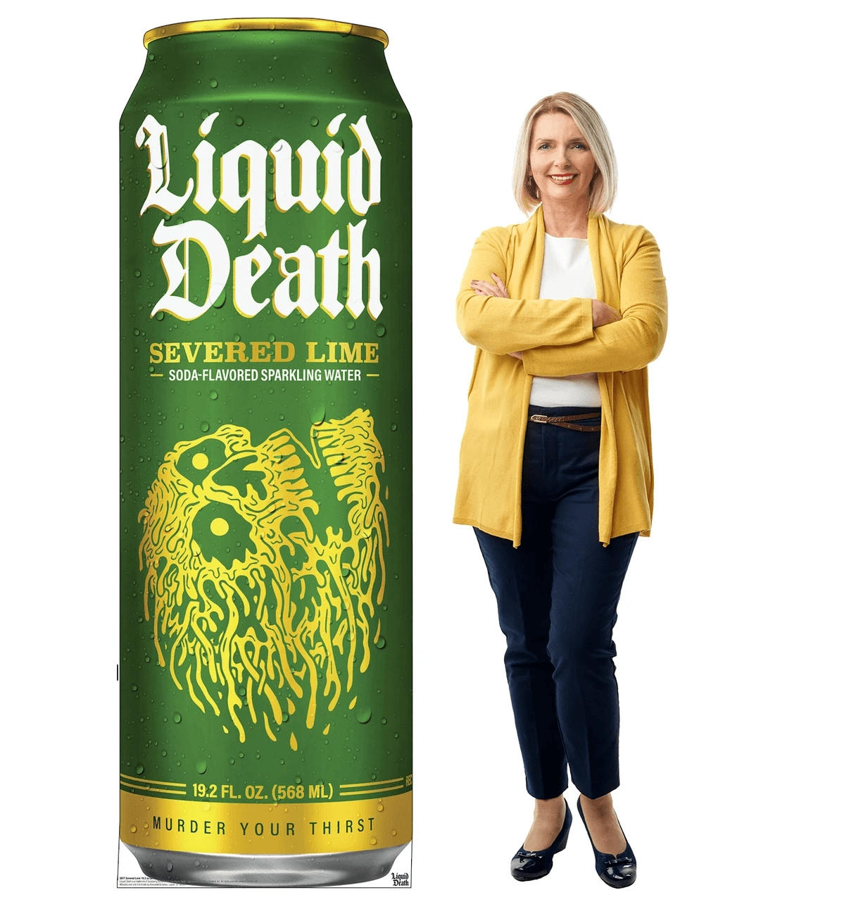 Life-Size Severed Lime 19.2 oz Can (Liquid Death) Cardboard Cutout - All Cutouts