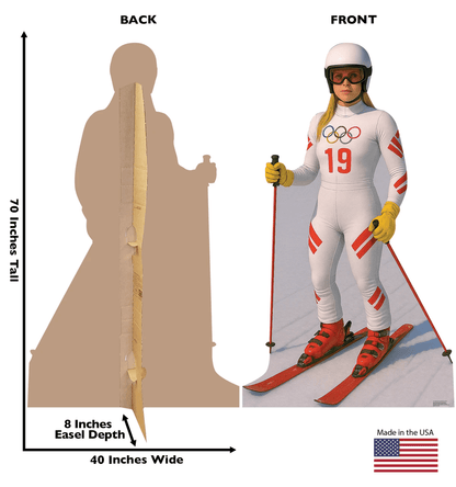 Life-Size Olympic Downhill Skier Female Cardboard Cutout - All Cutouts