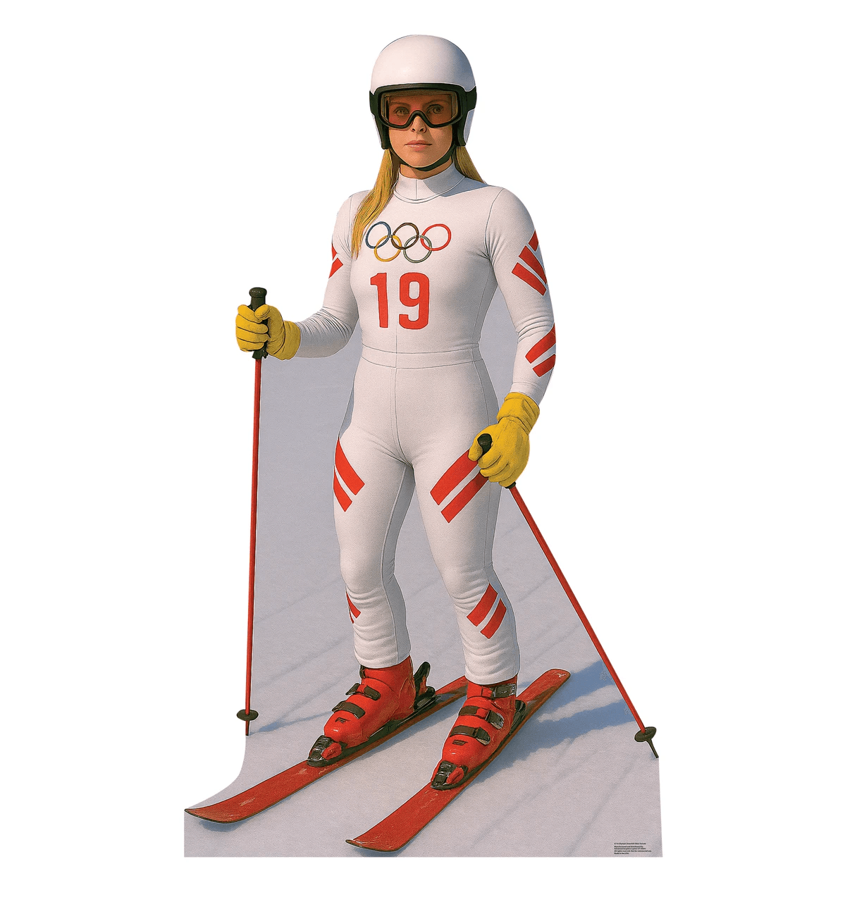 Life-Size Olympic Downhill Skier Female Cardboard Cutout - All Cutouts