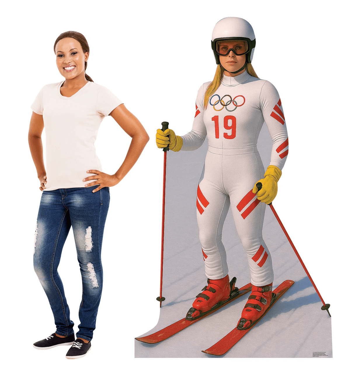Life-Size Olympic Downhill Skier Female Cardboard Cutout - All Cutouts