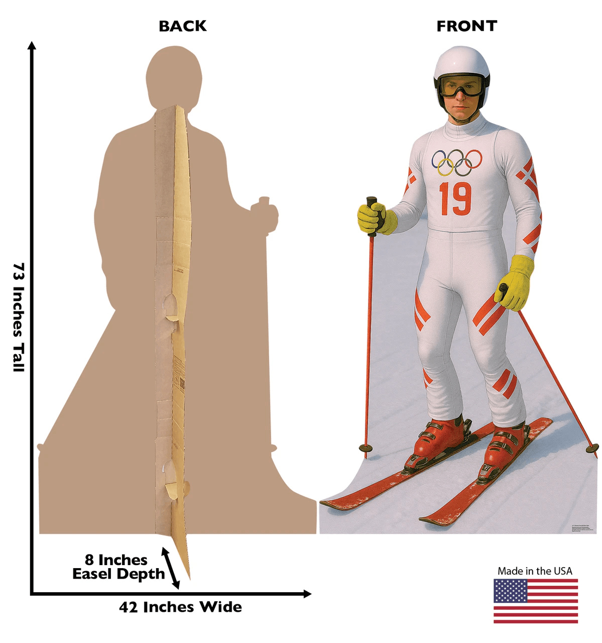 Life-Size Olympic Downhill Skier Male Cardboard Cutout - All Cutouts