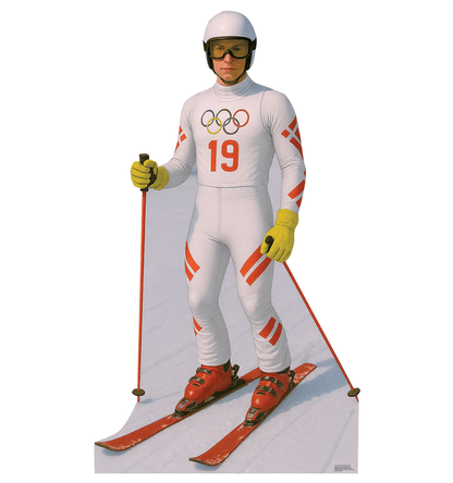 Life-Size Olympic Downhill Skier Male Cardboard Cutout - All Cutouts