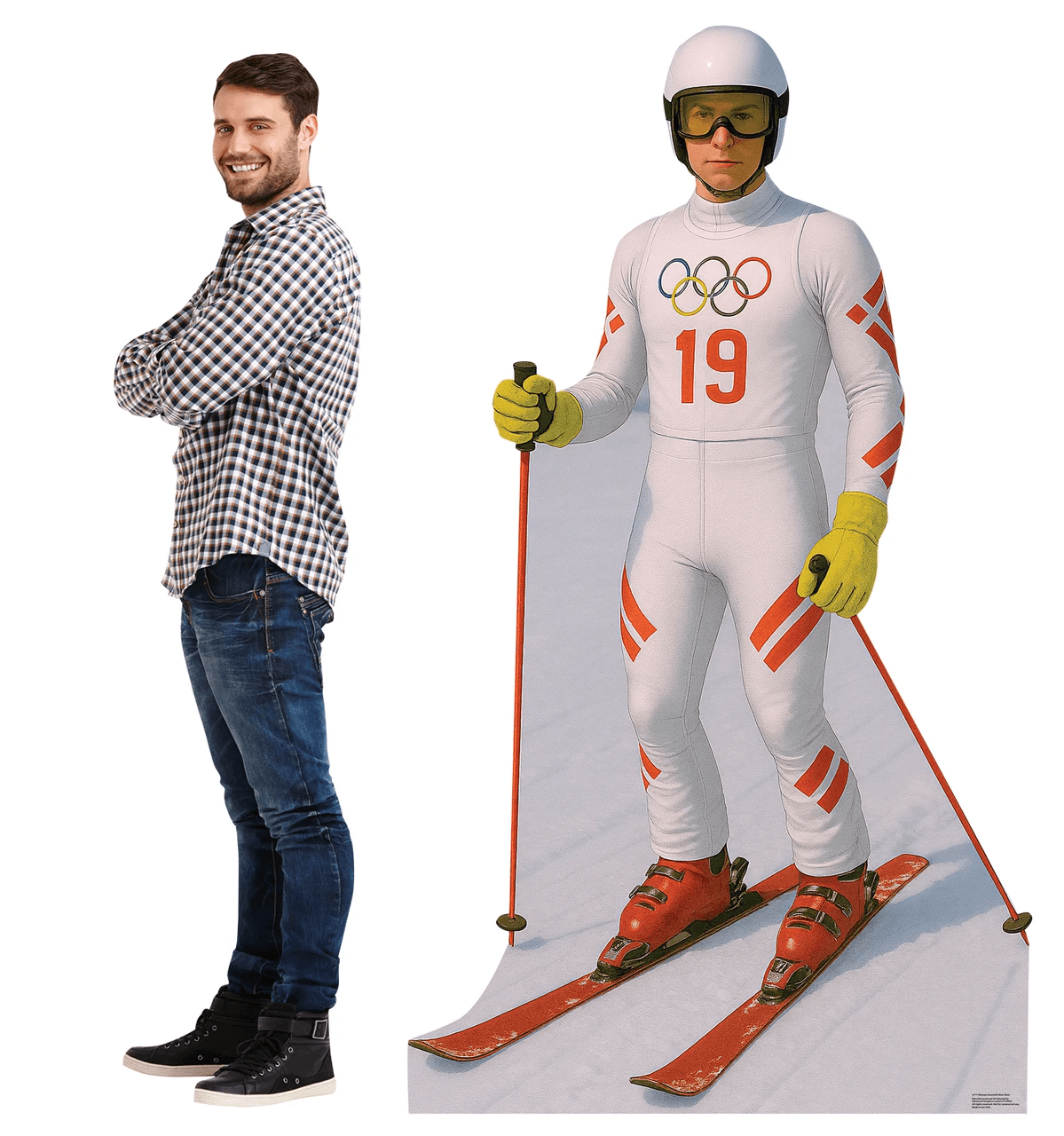 Life-Size Olympic Downhill Skier Male Cardboard Cutout - All Cutouts