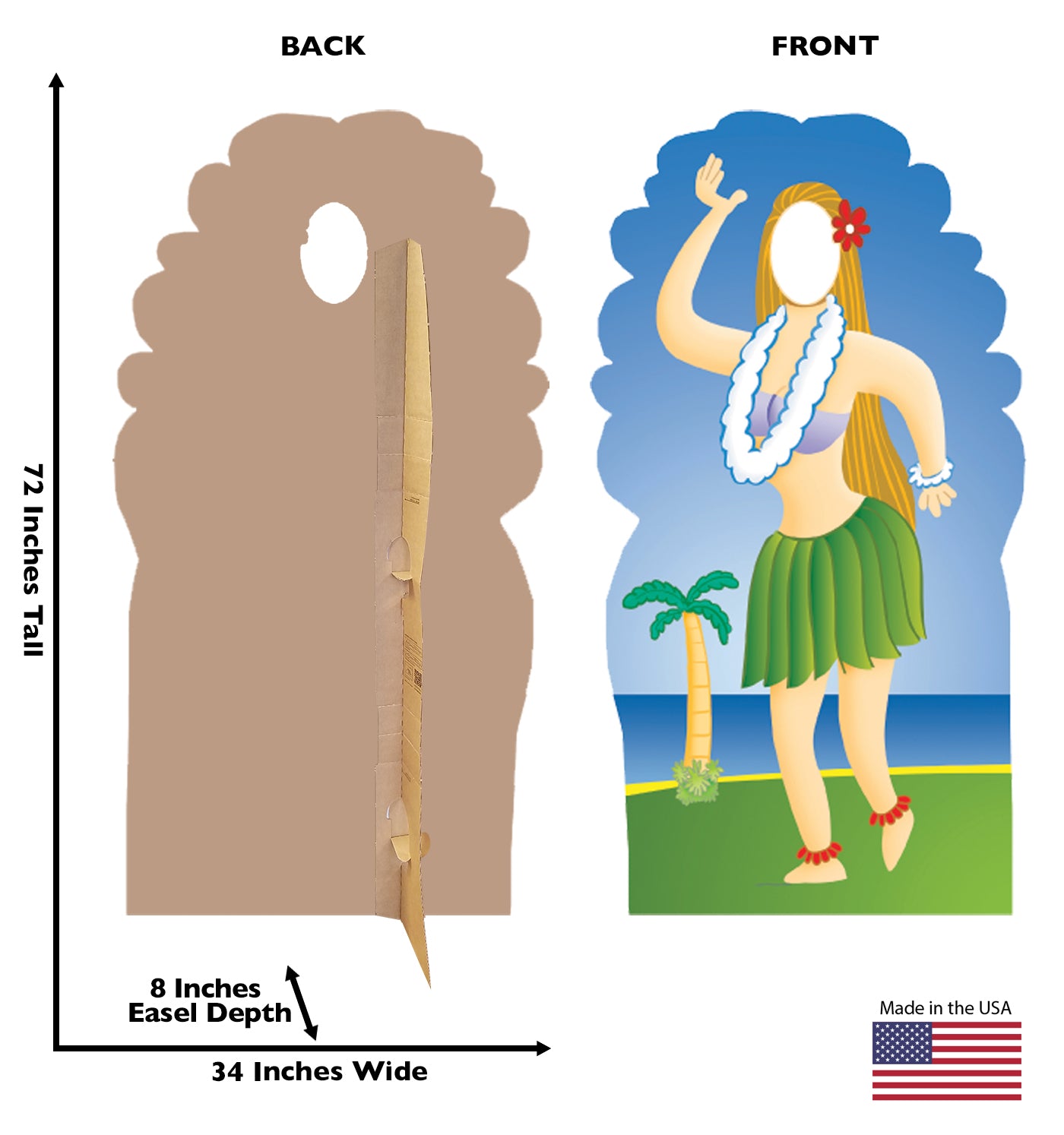 Life-size Hula Girl Stand-In Cardboard Standup - All Cutouts
