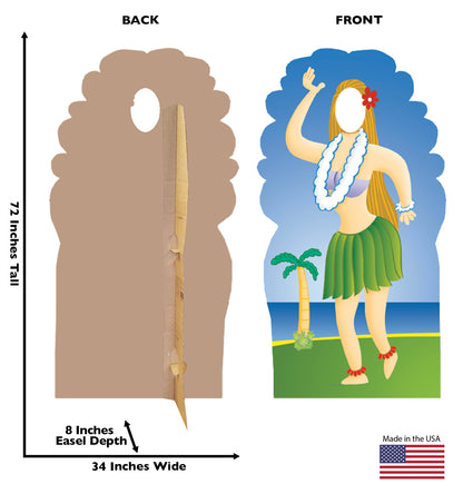 Life-size Hula Girl Stand-In Cardboard Standup - All Cutouts