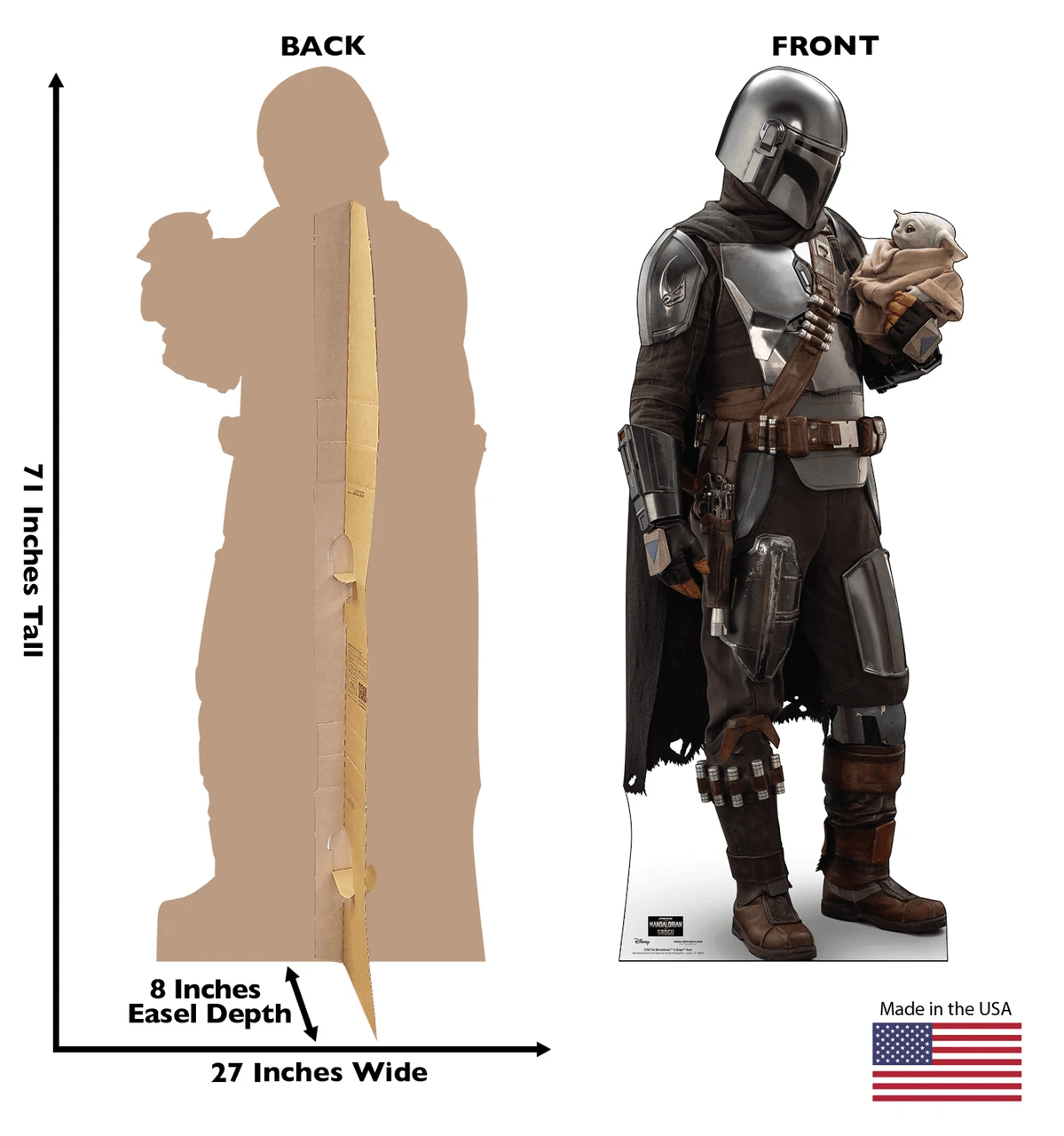 Life-Size The Mandalorian™ & Grogu™ Gaze (Mandalorian & Grogu Movie) Cardboard Cutout - All Cutouts