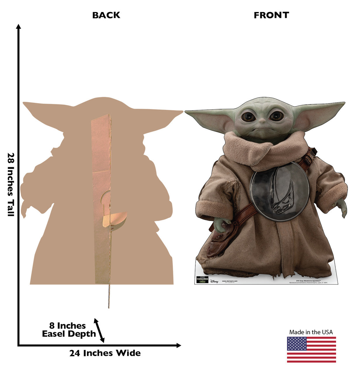 Life-Size Grogu (Mandalorian Apprentice)™ (Mandalorian & Grogu Movie) Cardboard Cutout - All Cutouts