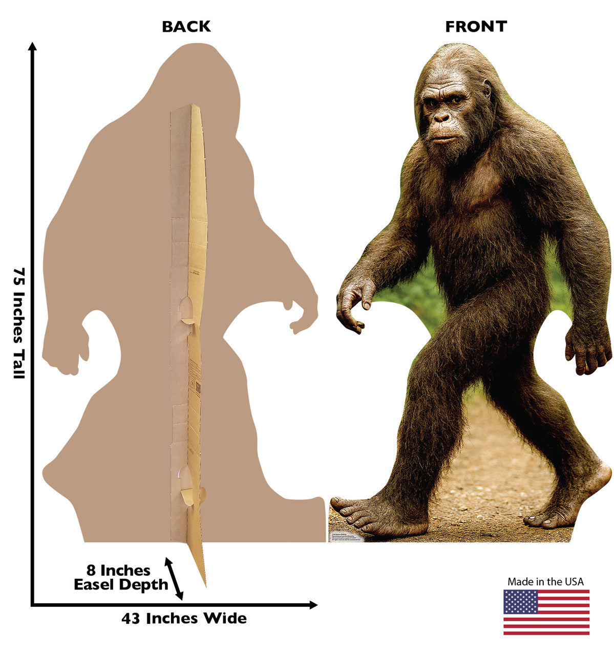 Life-Size Bigfoot Walking Cardboard Cutout - All Cutouts