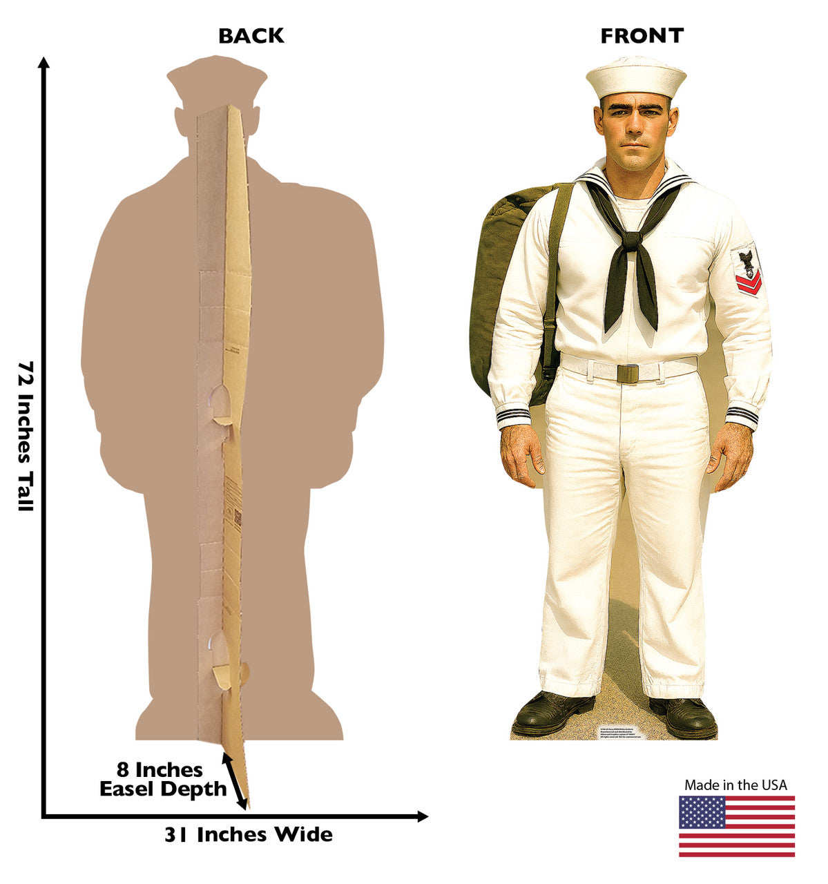 Life-Size US Navy WWII White Uniform Cardboard Cutout - All Cutouts